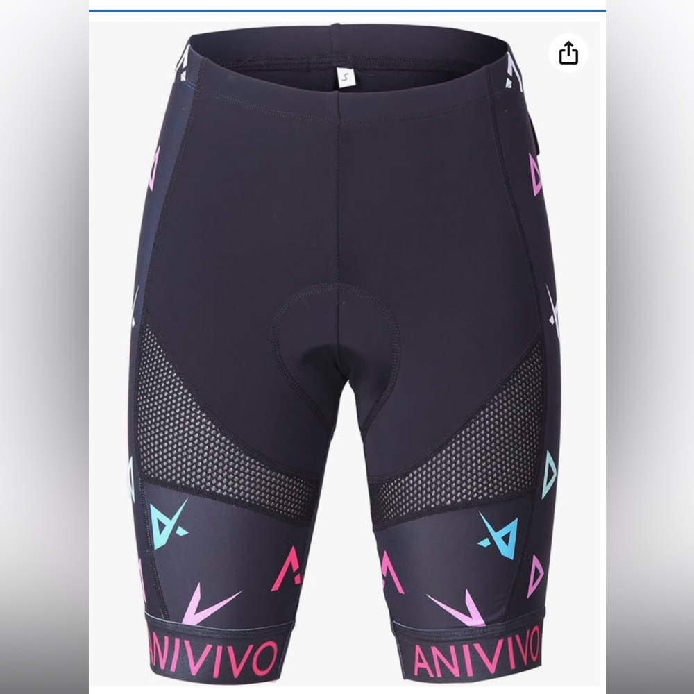 Anivivo 3D Gel Women's Cycling Shorts with Quick Dry Mesh & Padding,Black/Pink